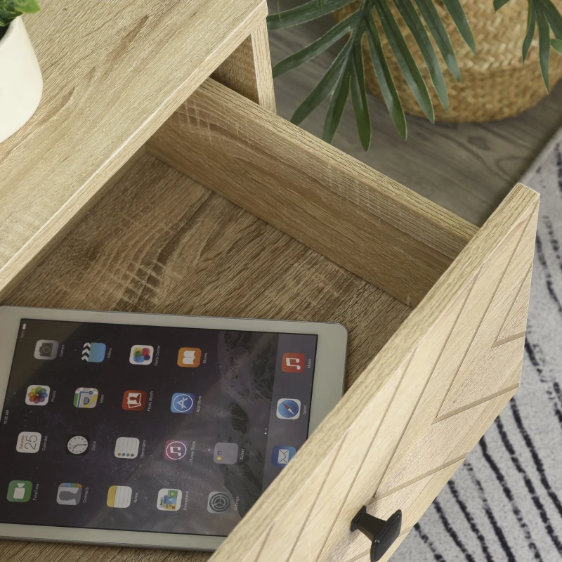 HOMCOM Mobilier pentru TV 2 sertare 2 rafturi pentru sufragerie culoare lemn 120 x 39 x44.5cm