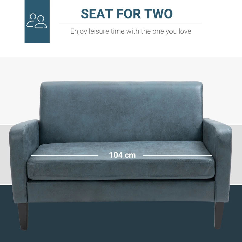 HOMCOM Canapea 2 Locuri din Stofa, Mobilier Modern pentru Living si Birou