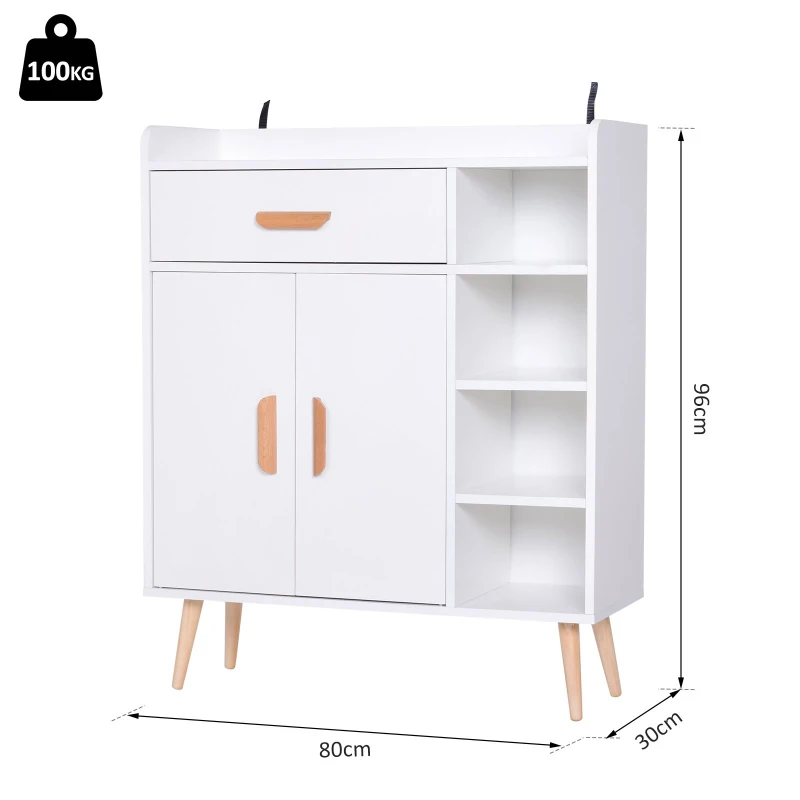HOMCOM mobilier multifunctional, 80 x 29.5x96cm alb