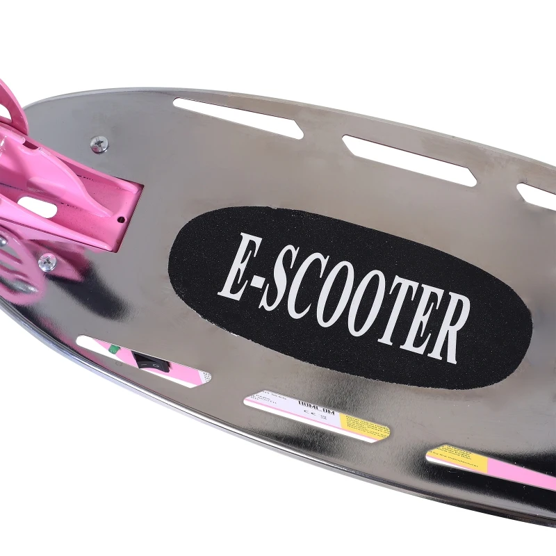 HOMCOM Patinete Eléctrico Plegable para Niños y Adolescentes de +7 Años Scooter con Manillar y Sillín Ajustables Velocidad Máx. de 10 km/h 81,5x38x94 cm Rosa