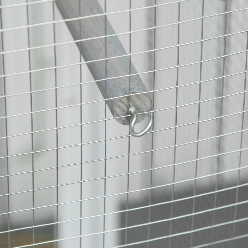 PawHut drewniana woliera dla ptaków 112 cm x 68 cm x 154 cm