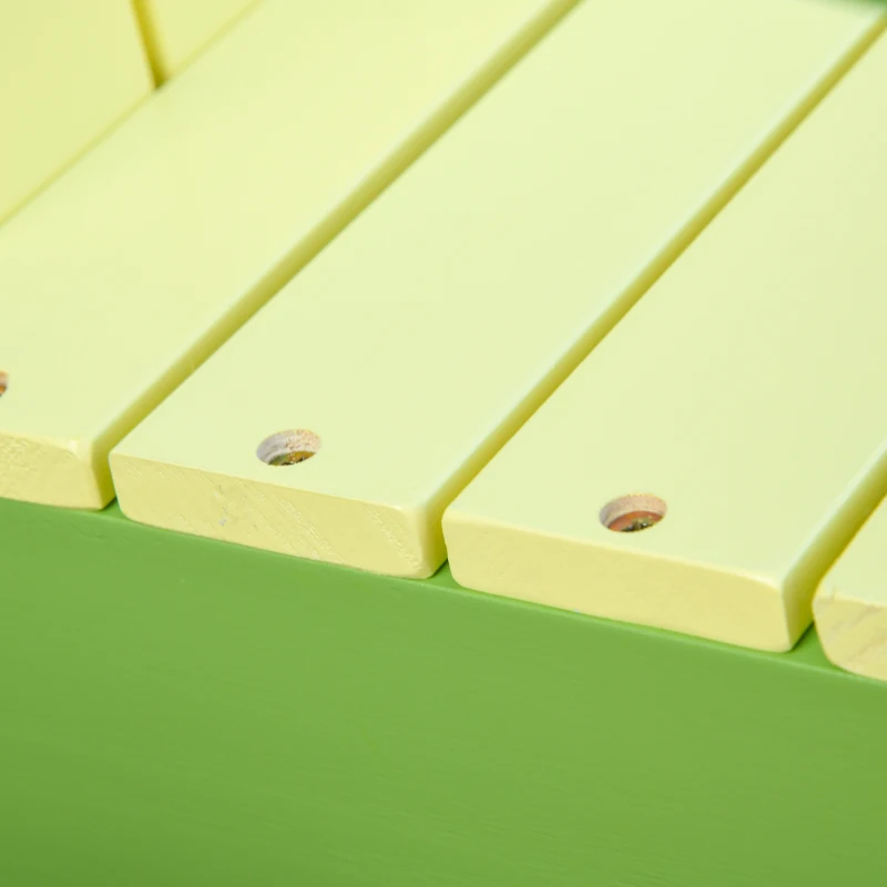 Outsunny Silla de Jardín Adirondack para Niños de +1 Año de Madera Maciza Sillón Infantil para Interior Terraza Balcón Carga Máx. 40 kg 51x50x52,5 cm Amarrillo