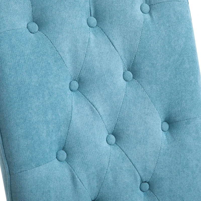 HOMCOM Luxus Esszimmerstuhl, gepolstert und getuftet, Kautschuk, Leinen