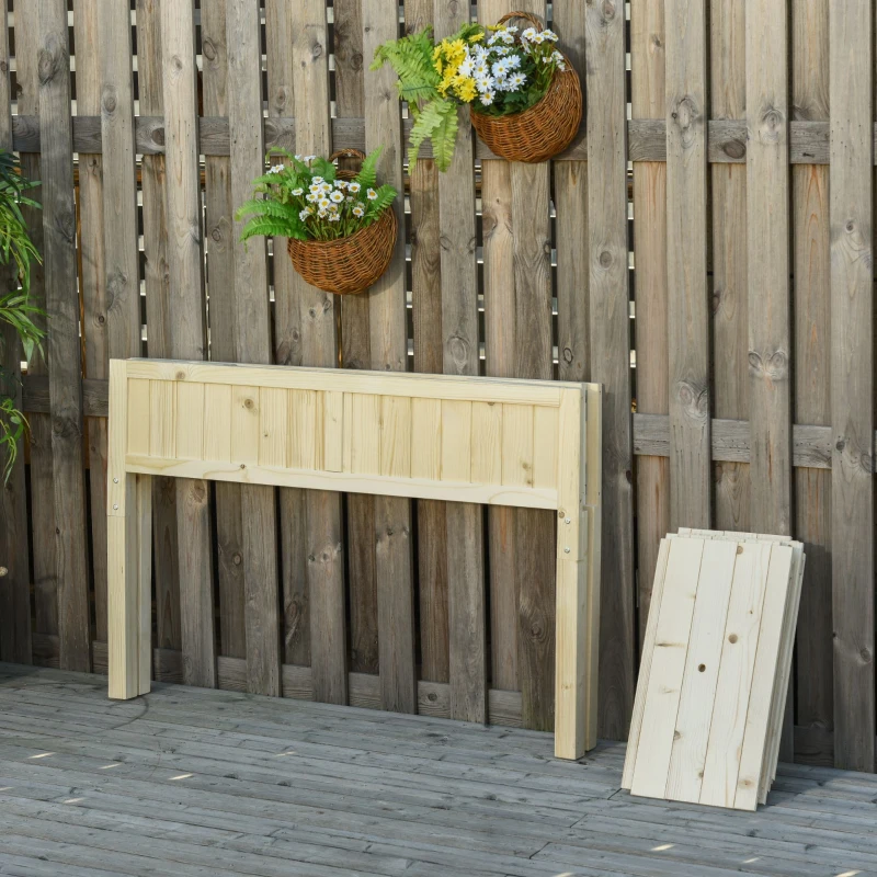 Outsunny Skrzynka na Rośliny Ogrodowe z Drewna Sosnowego dla Ogrodu Tarasu Balkonu na Zewnątrz 115 x 56 x 76 cm Naturalny