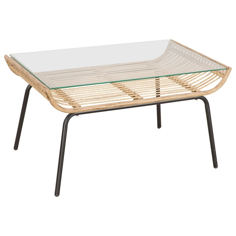 Zestaw mebli ogrodowych do siedzenia na zewnątrz ze stolikiem kawowym Rattan Beżowy Outsunny®