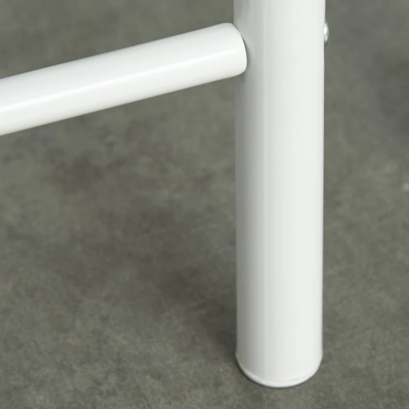 HOMCOM Zestaw stół barowy ze stołkami, stół kuchenny z krzesłami, wysoki stół, stołki barowe, stal kolor: biały + dębowy