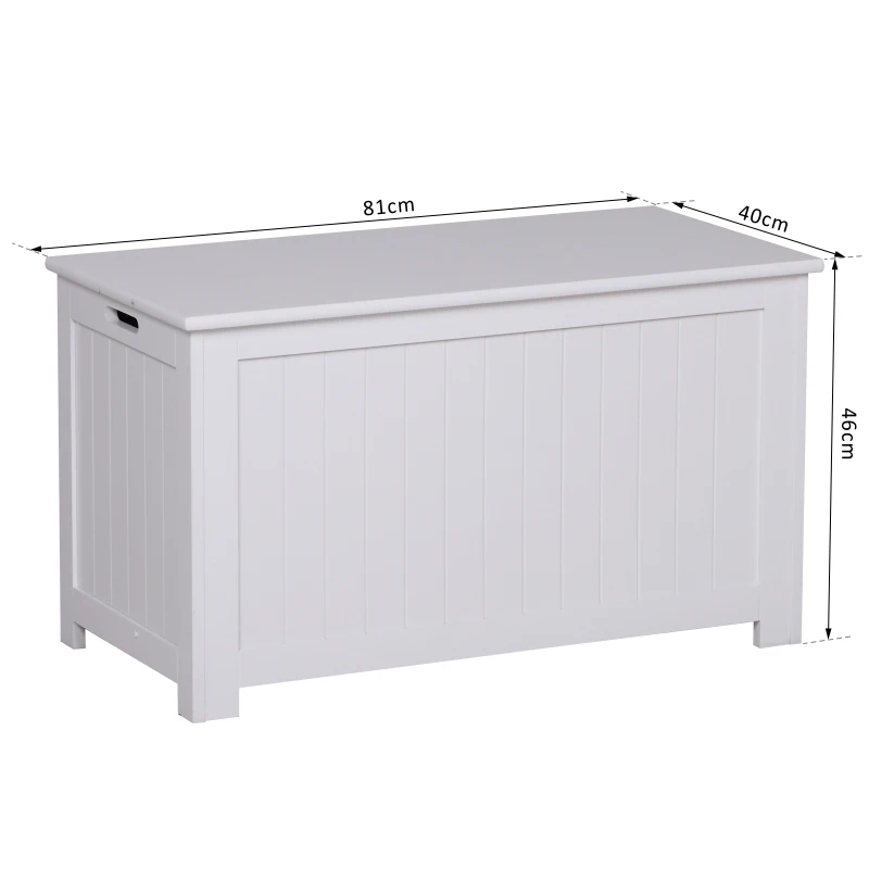 Ławka z dużym schowkiem ławka na buty skrzynia do postawienia przy łóżku MDF kolor biały 81x40x46cm