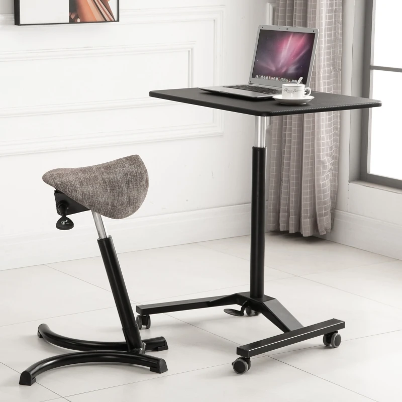 HOMCOM Stahulp stakruk zadelkruk zadelzitting kantelfunctie in hoogte verstelbaar kaki