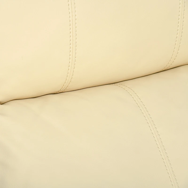 HOMCOM Fotel Fotel wypoczynkowy Fotel telewizyjny Fotel z funkcją rozkładania Sztuczna skóra (kremowy)