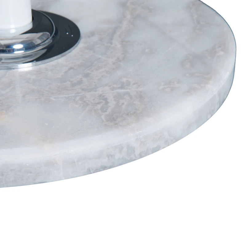 HOMCOM Garderobenständer mit 6 Haken, Standgarderobe mit Marmorfuß, Kleiderständer, Flurgarderobe, Metall, Weiß, 35 x 35 x 174 cm