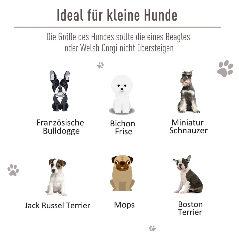 PawHut Hundewagen Hundebuggy Katzenbuggy mit vier Rädern klappbar Hunde Katze Oxford Braun 97 x 62 x 105 cm