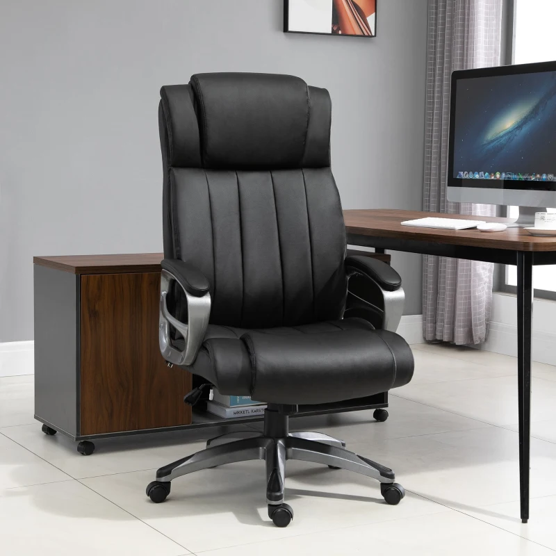 Vinsetto® Bürostuhl Massagefunktion drehbar 64,5 x 79 x 115-126 cm Schwarz