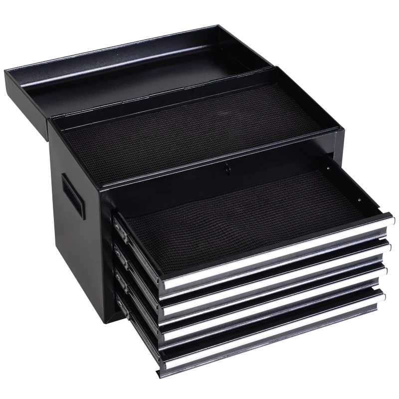 Wózek warsztatowy DURHAND skrzynka narzędziowa z 5 szufladami kółka 360° metalowy 52,5 x 28 x 104,5 cm