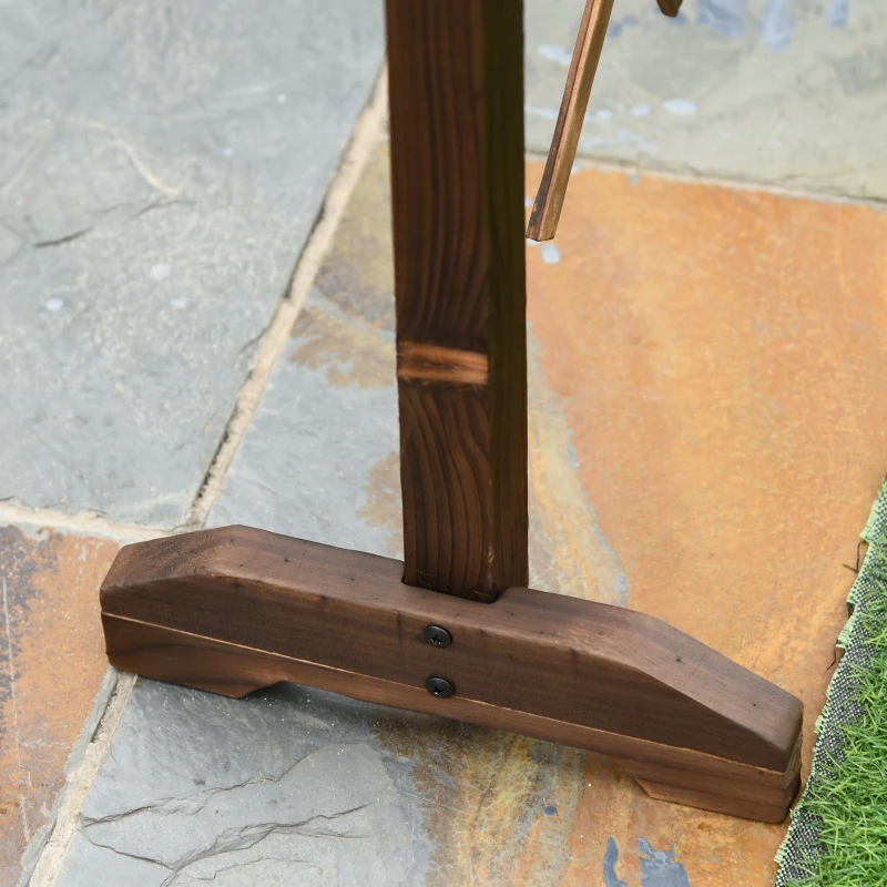 Outsunny Scherengitter Absperrgitter Scherensperre ausziehbar 37-225 cm Garten Holz Verkohlt 225 x 30 x 106 cm