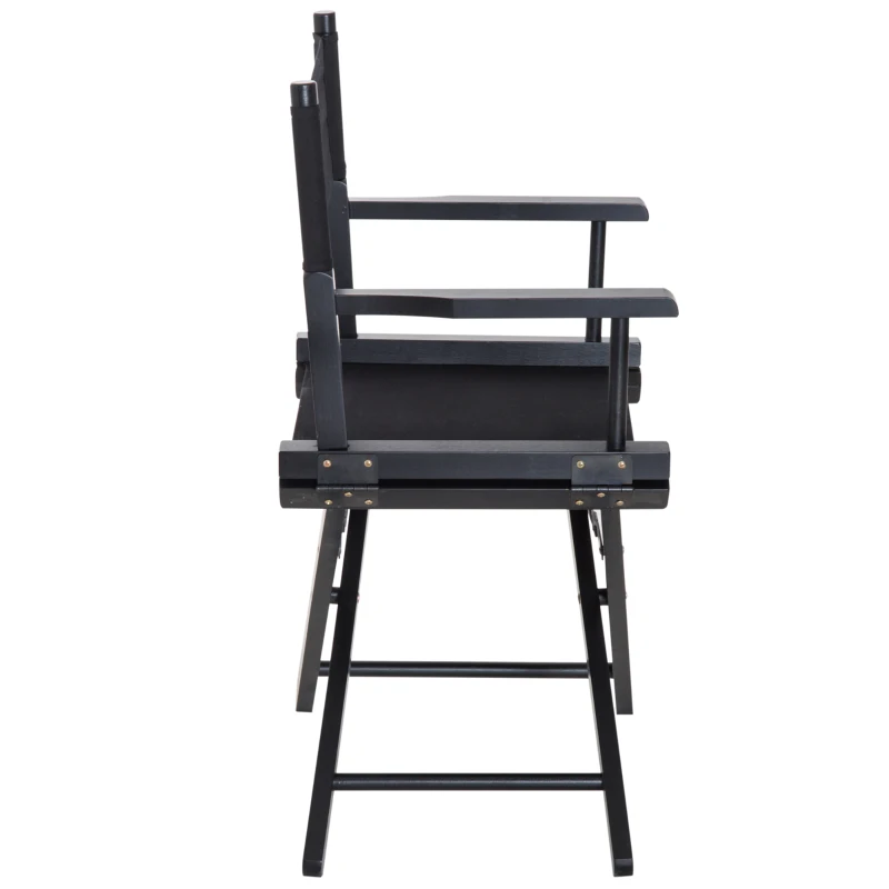 HOMCOM Regiestuhl Gartenstuhl Klappstuhl Stuhl Landhaussessel Sessel Schwarz L54 x B40 x H83 cm