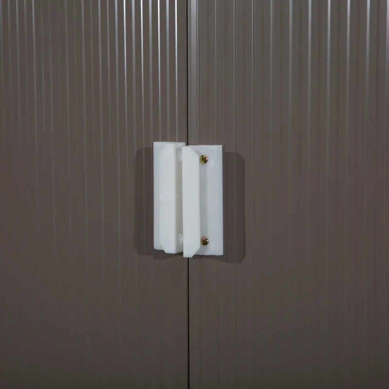 Domek narzędziowy Domek ogrodowy z drzwiami przesuwnymi zewnętrzny stalowy szary