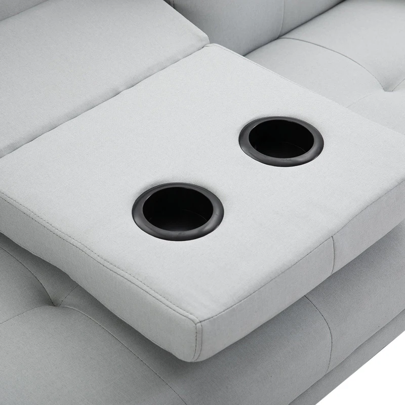 HOMCOM sofa do spania, rozkładana sofa, kanapa na 3 osoby, len, jasnoszara, 181 x 77 x 72 cm