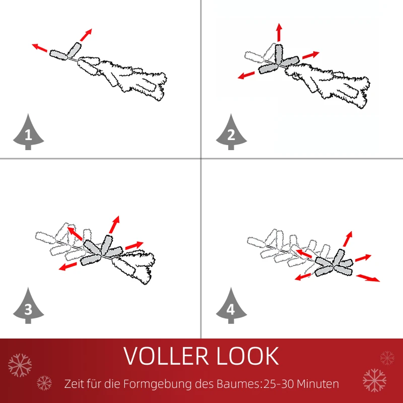 HOMCOM Sztuczna choinka jodła składana i zdejmowana zielony