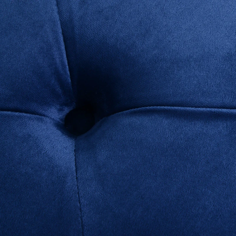 HOMCOM® zitbank zitkist bedbank schoenbank 2-in-1 verhoogde poten fluweel donkerblauw 117 x 46,5 x 45 cm | Aosom.nl