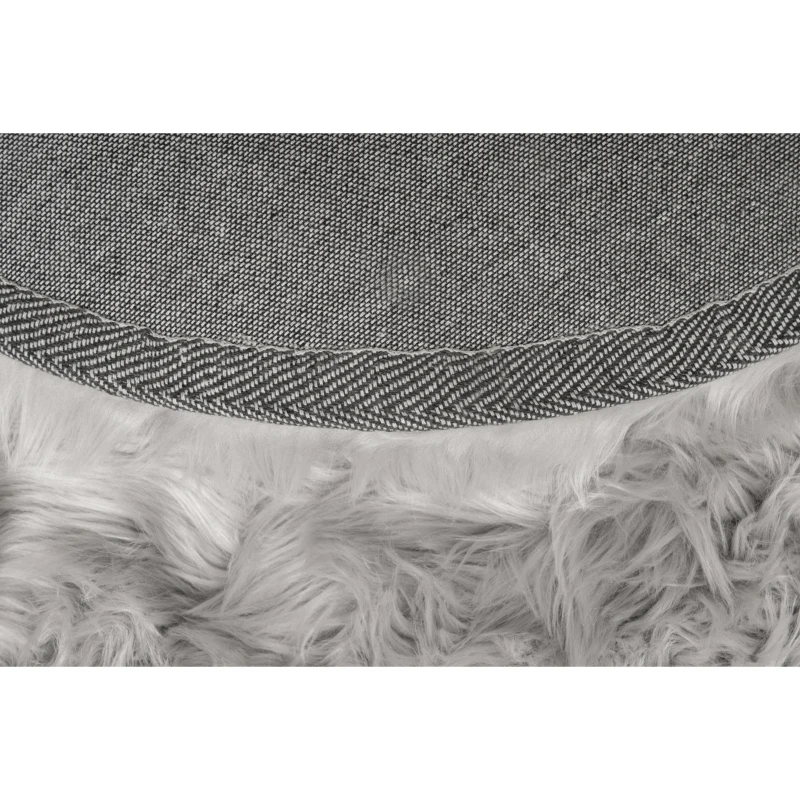 Homcom Teppich rund Silber 80 cm rund