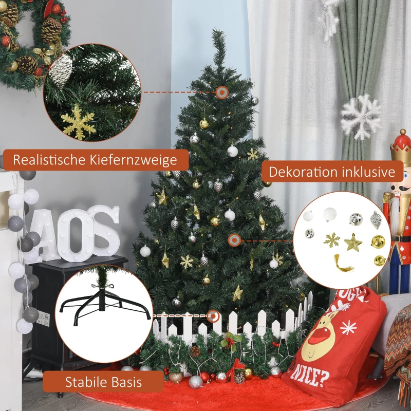 HOMCOM kerstboom dennenboom met decoratie