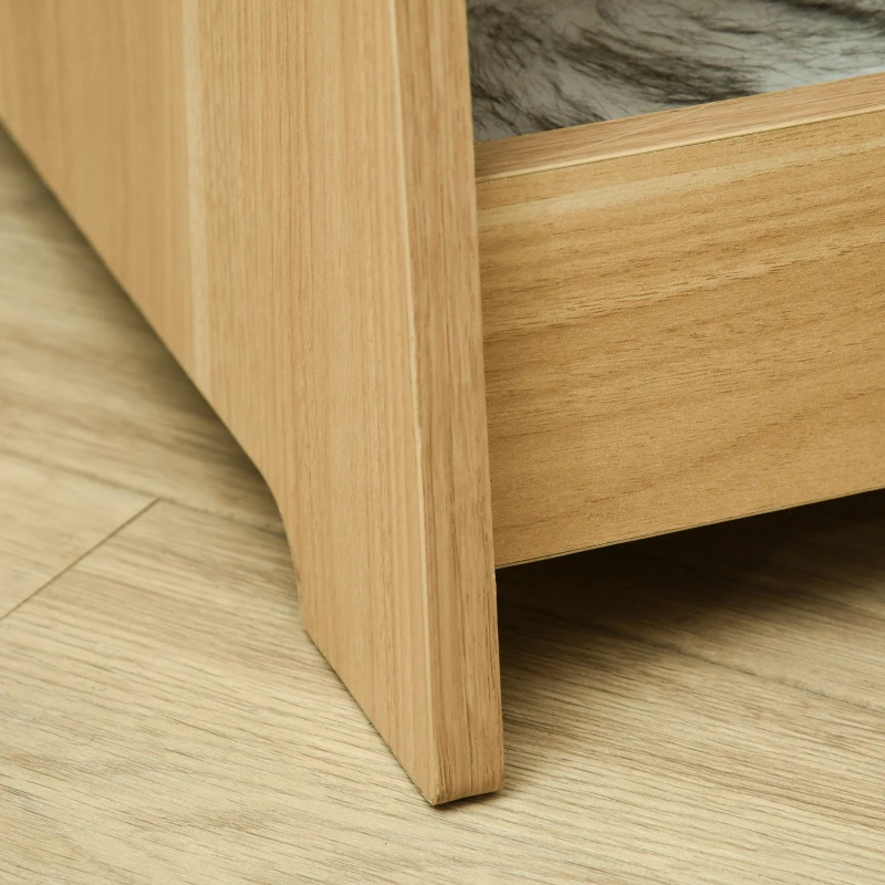 PawHut Katzenbett dreistöckiges Katzenhaus mit Löcher weichen Kissen Polyester MDF Natur+Weiß+Grau 50 x 43 x 74 cm