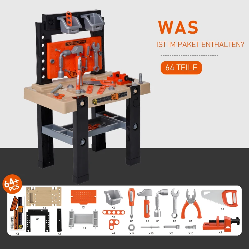 Stół warsztatowy dla dzieci blat warsztatowy z akcesoriami odgrywanie ról od 3 lat