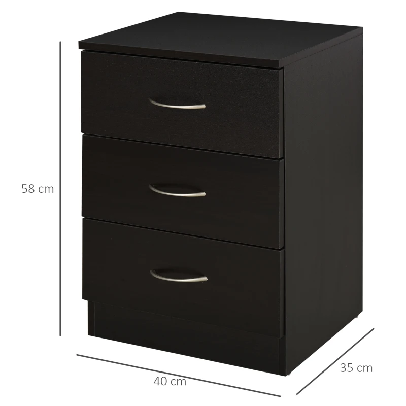 Stolik nocny z 3 szufladami sypialnia szafka nocna płyta wiórowa E1