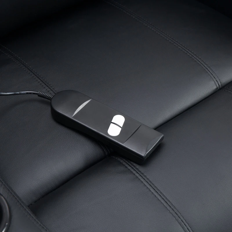 HOMCOM® Fernsehsessel mit Aufstehhilfe | Veganleder | 84 x 92 x 109 cm | Schwarz