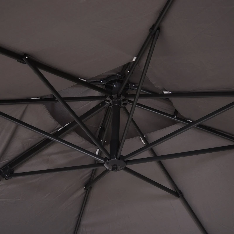 Parasol UV50+ parasol na wysięgniku podstawa i 4 obciążniki z pokrowcem ochronnym aluminium