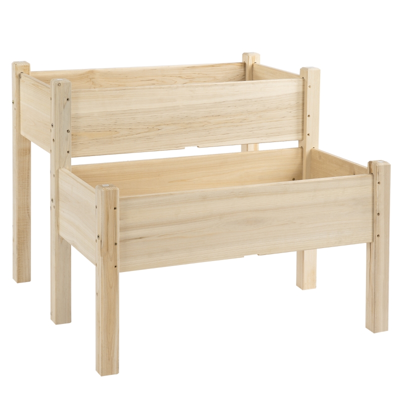 Outsunny Hochbeet 2 Stufen 86 cm x 85 cm x 72 cm
