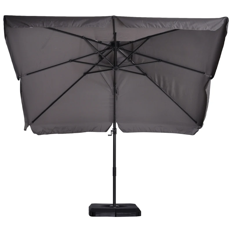 Parasol UV50+ parasol na wysięgniku podstawa i 4 obciążniki z pokrowcem ochronnym aluminium