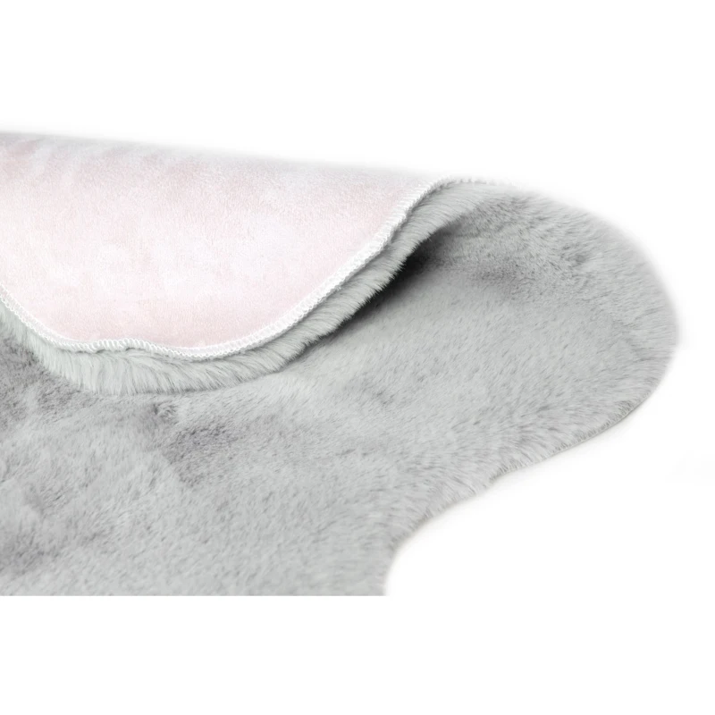 Homcom Kunstfell Hochflor Grau 80 x 55 x 3 cm