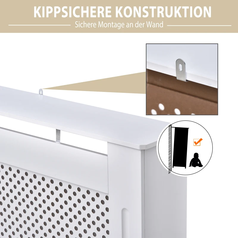 Maskownica na kaloryfer dekoracyjna osłona grzejnika 112 cm biała HOMCOM®