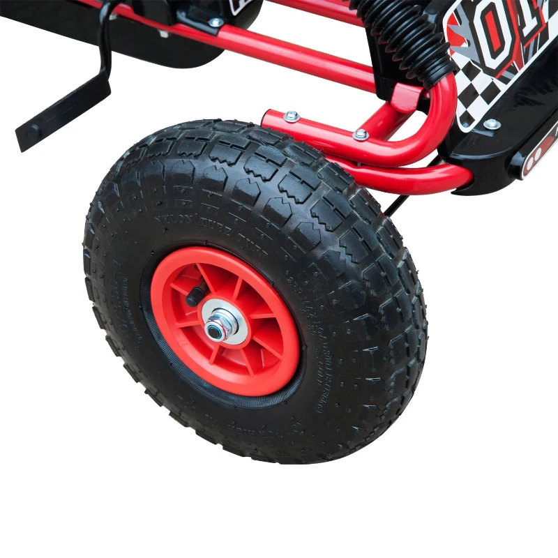 HOMCOM skelter kindervoertuig trapauto met pedaal voor 3-8 jaar staal rubberen wielen