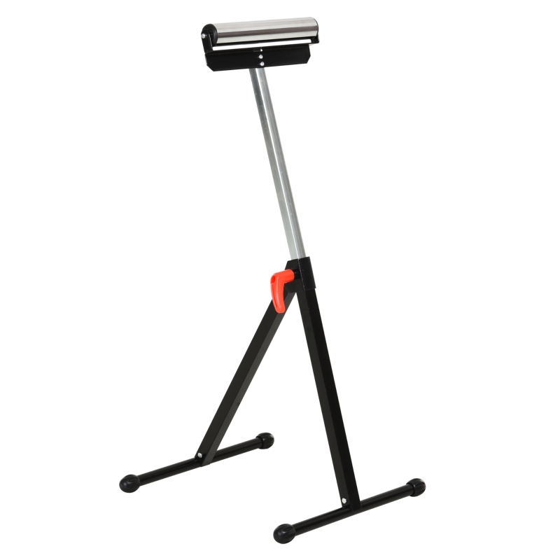 HOMCOM Rollenbock, Rollenauflage, Verstellbarer Rollenständer, Hiflsbock, Stützbock, bis 90 kg, Metall, Schwarz, 44 x 50 x 68-110 cm