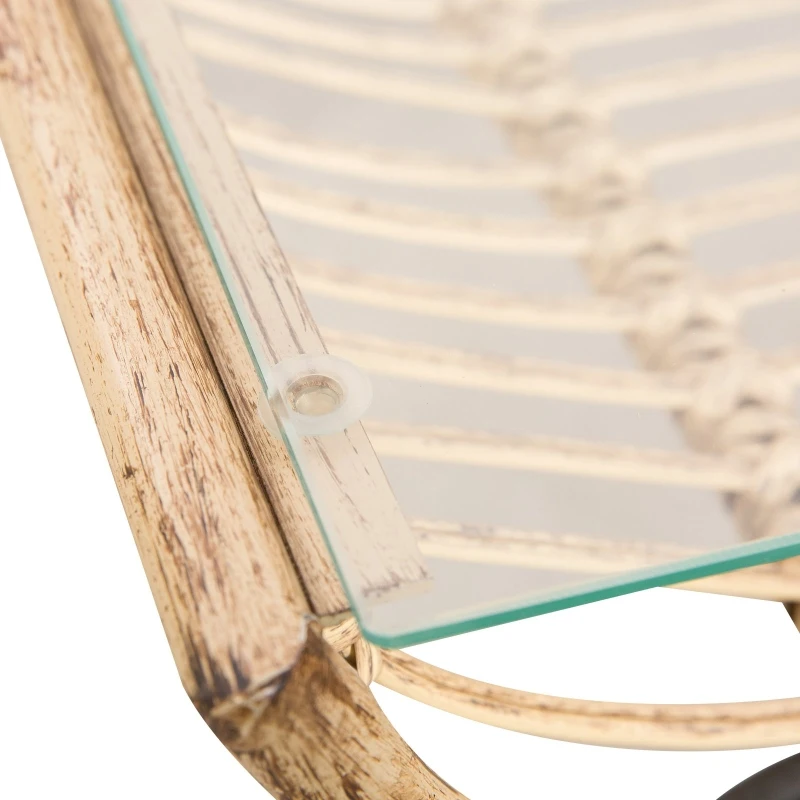 Zestaw mebli ogrodowych do siedzenia na zewnątrz ze stolikiem kawowym Rattan Beżowy Outsunny®