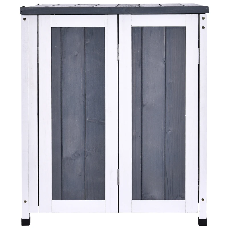 PawHut Transportbox klappbar herausnehmbare Bodenwanne Hunde bis 15 kg Tannenholz weiß + grau