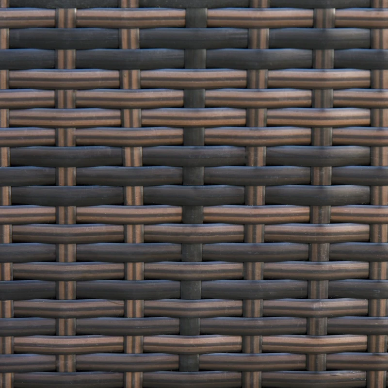 Sofa z technorattanu z poduszkami, 3-osobowa sofa ogrodowa, metal, poliester, brązowa