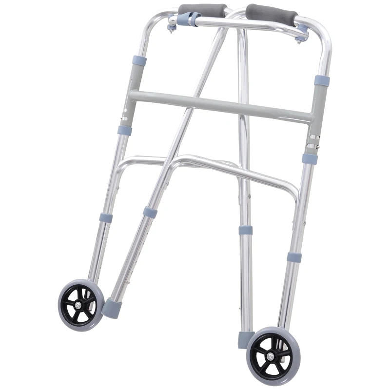 HOMCOM Gehgestell Gehbock Alu Gehhilfe Gehwagen mit 2/3 Rädern Faltbar (Modell1)