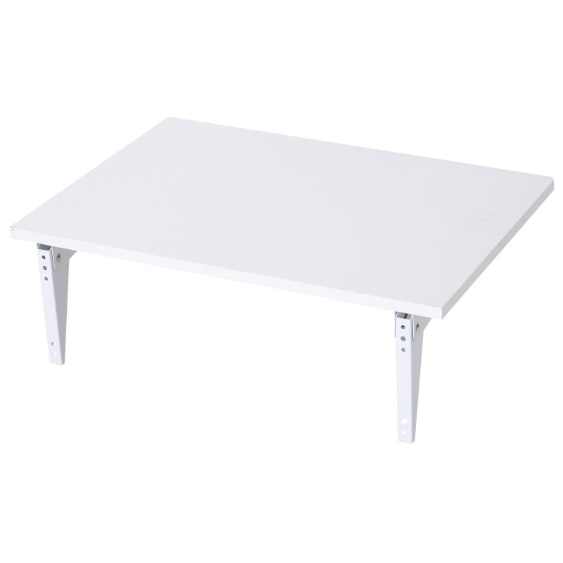 HOMCOM PÓŁKA ŚCIENNA STOLIK SKŁADANY biała