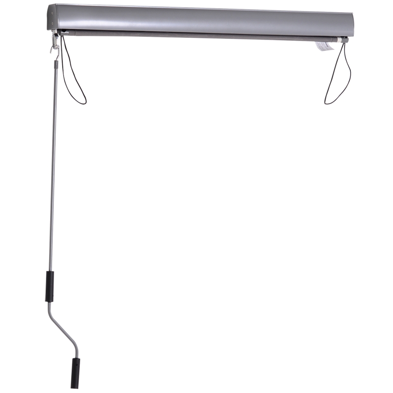 Outsunny Roleta z korbką ręczną Roleta okienna montaż ścienny/dachowy UV50+ aluminium szary 100 x 140 m