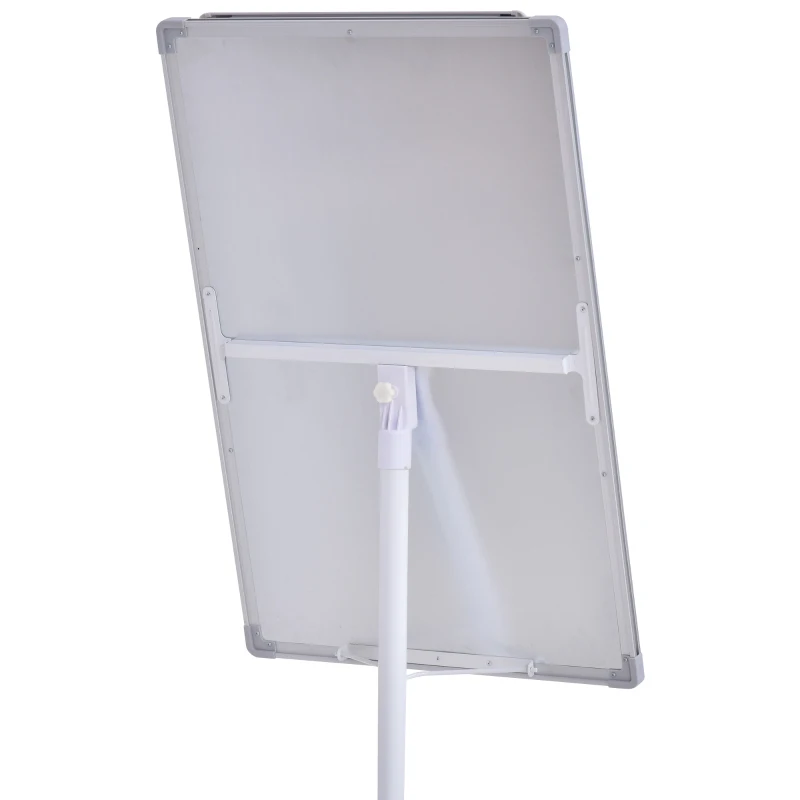 Vinsetto Whiteboard mit 360° Rollen, Magnetisch Flipchart Staffelei, Trocken Abwischbar, Höhenverstellbar, Mit Stiftablage, Magnete, Radiergummi, Alu-Legierung 92 x 62 x 162-194 cm