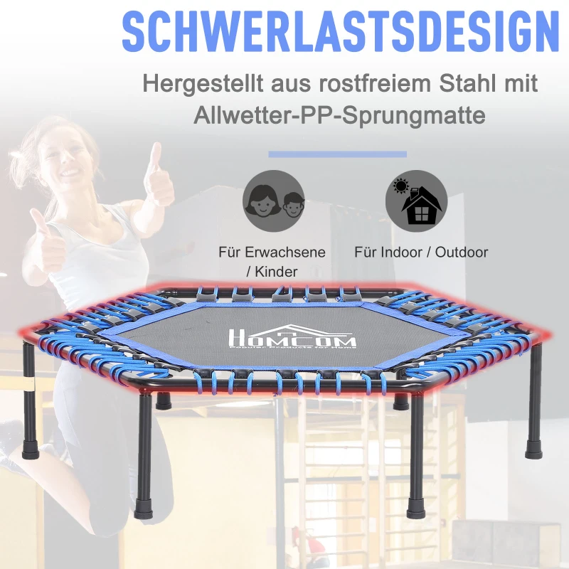 Trampolina fitness Trampolina do jogi Trampolina ogrodowa niebieska Ø105 x wys. 26 cm