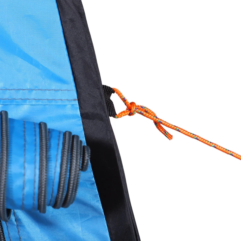 Namiot toaleta prysznic przebieralnia pop-up na kemping wewnętrzna kieszeń poliester niebieski Outsunny