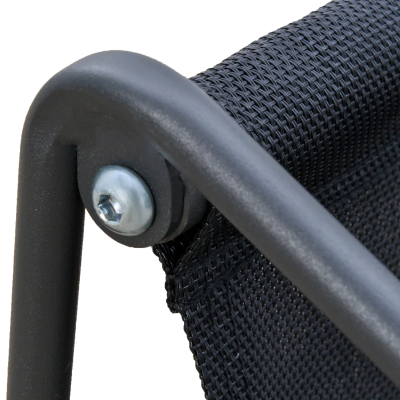 Outsunny Gartengarnitur für 4 Personen Gartenmöbel-Set mit Couchtisch Sofa mit Kissen Outdoor Metall Grau+Schwarz