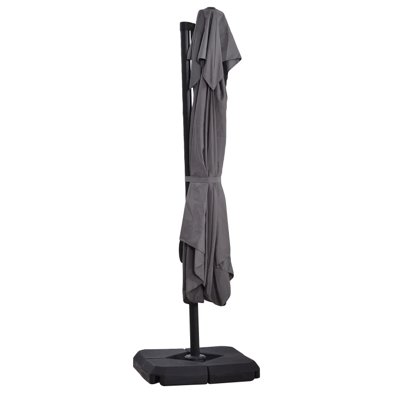 Parasol UV50+ parasol na wysięgniku podstawa i 4 obciążniki z pokrowcem ochronnym aluminium