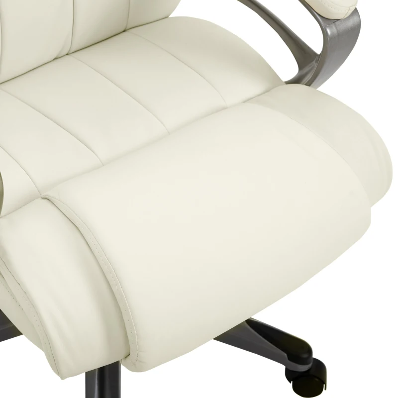 Vinsetto® Massagebürostuhl Drehstuhl höhenverstellbar Chefsessel Massagesessel Cremeweiß