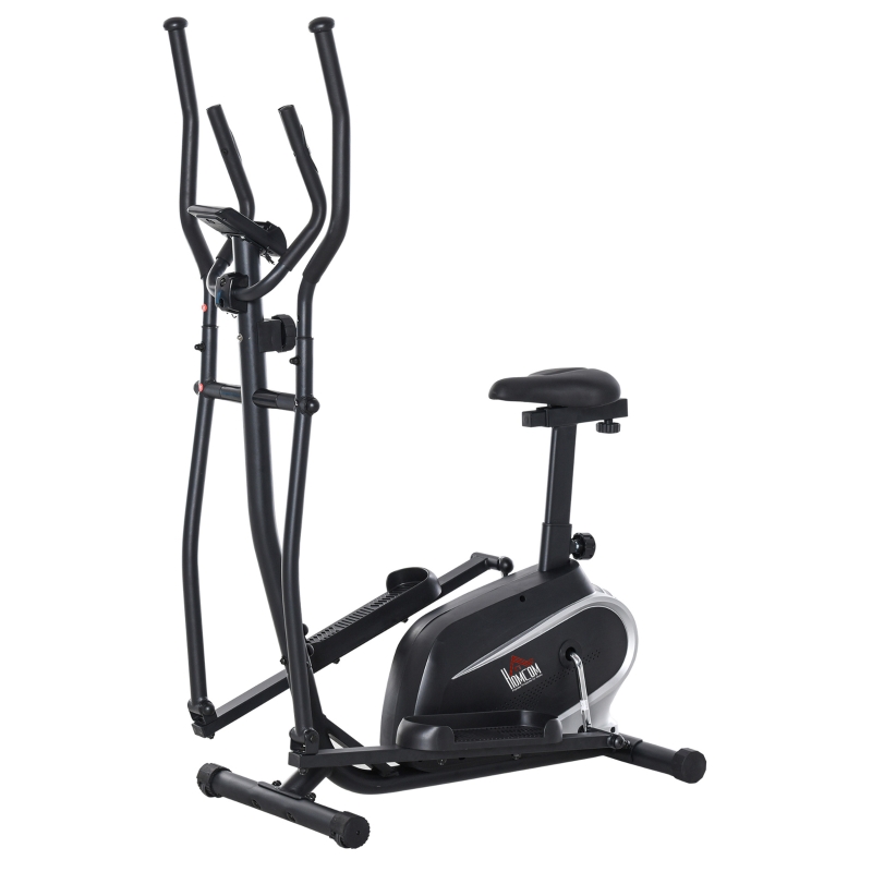 HOMCOM Heimtrainer mit LCD-Anzeige Schwarz 103 cm x 62 cm x 151 cm