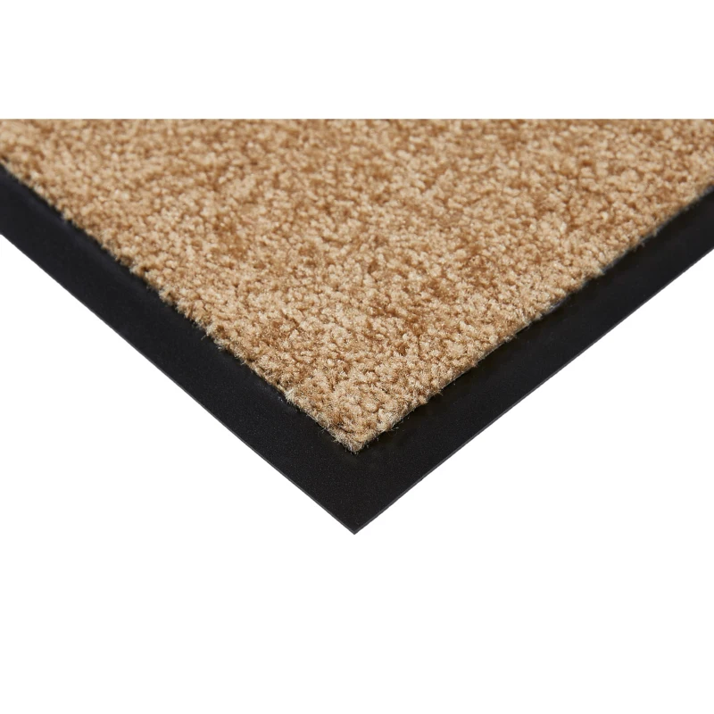 Homcom Fußmatte waschbar Gummiumrandung rutschfest Beige 120 x 90 x 0,7 cm